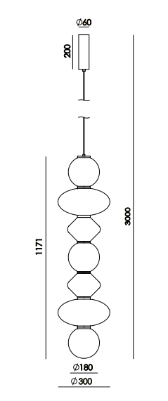 Suspension Mapi de chez Aromas installée dans un intérieur contemporain, lumière douce et design minimaliste.
