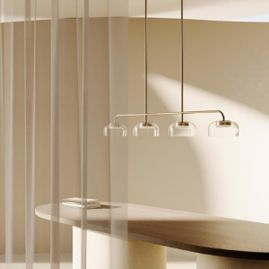 Suspension Ipon de chez Aromas, luminaire suspendu au volume simple et équilibré dans un intérieur contemporain
