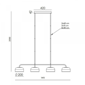 Suspension Ipon de chez Aromas, luminaire suspendu au volume simple et équilibré dans un intérieur contemporain