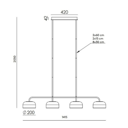Suspension Ipon de chez Aromas, luminaire suspendu au volume simple et équilibré dans un intérieur contemporain