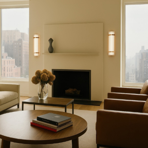 Applique murale Seagull de DCW au design graphique et aérien, diffusant une lumière indirecte douce le long du mur.